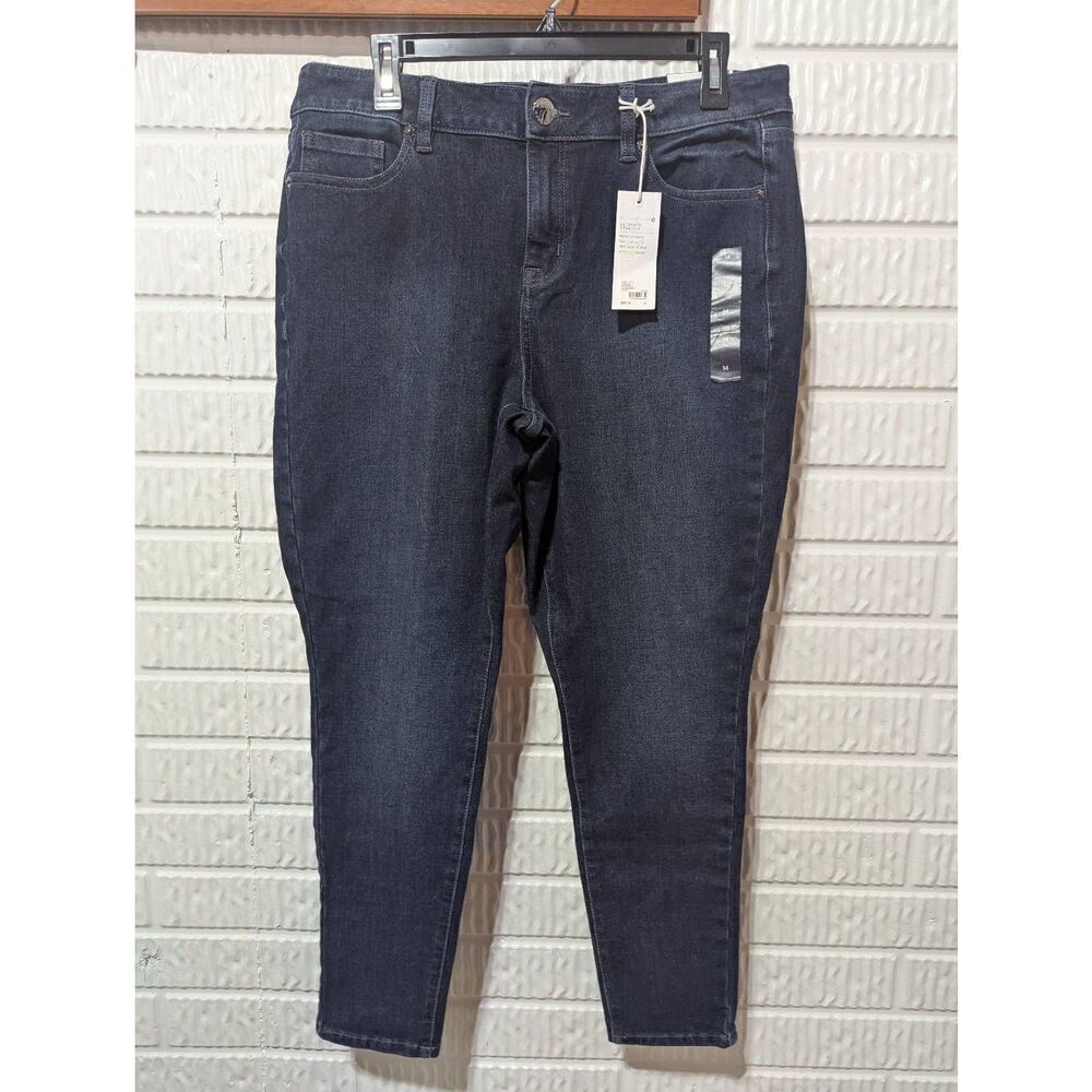 Lane Bryant Women's Blue Dark-Wash High-Rise Ultimate Stretch Skinny Jeans Size